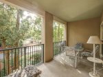 Spacious Back Patio with Dining Table at 108 North Shore
